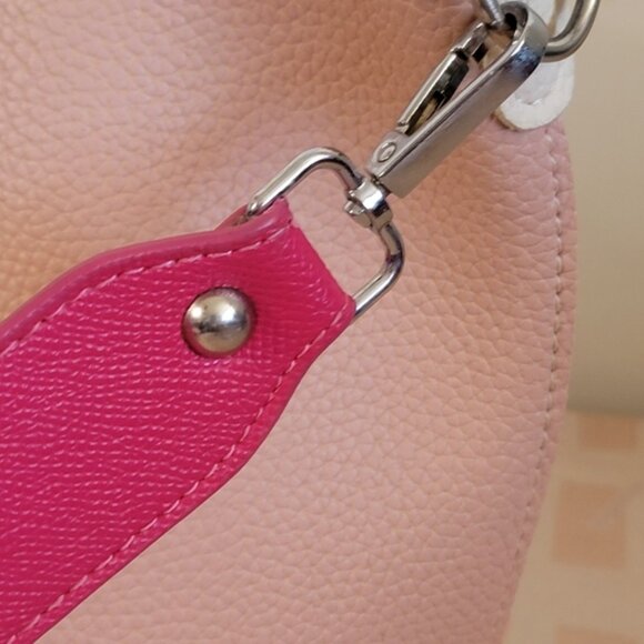 FIND KAPOOR Pingo Bag Vegan Pebble Leather 2tone Pink Crossbody - Picture 4 of 16